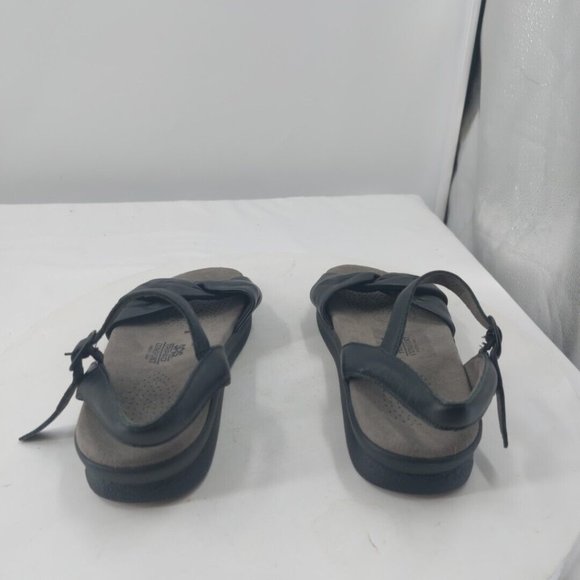 SAS Tripad Comfort Sandals Black Leather Size 5.5 M Twisted Open Toe Slingback - Picture 4 of 11